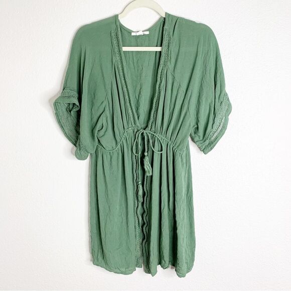 Oneill Wilder Cover Up Green Boho Size Medium - Picture 2 of 6